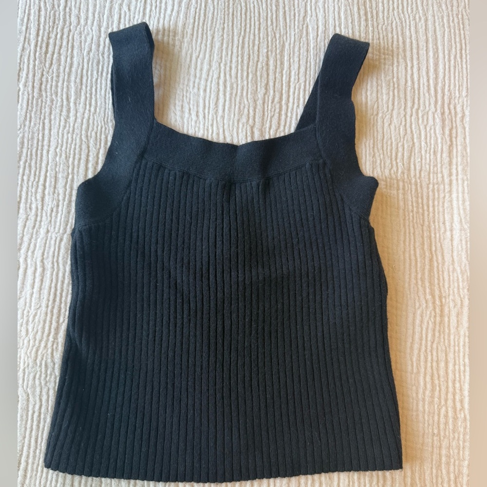 Abercrombie & Fitch Black Ribbed Square-Neck Tank